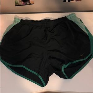 Grey and teal Nike dry fit shorts